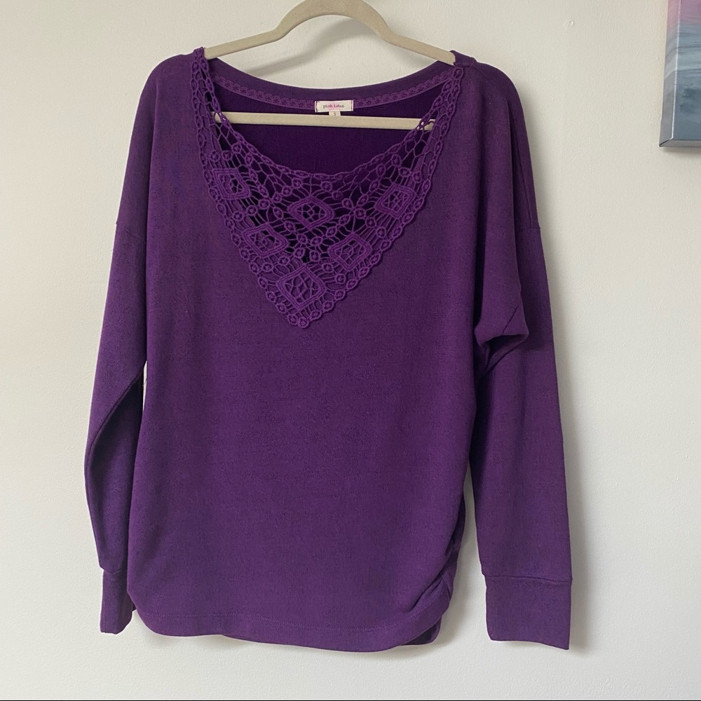 Pink Lotus crochet sweater